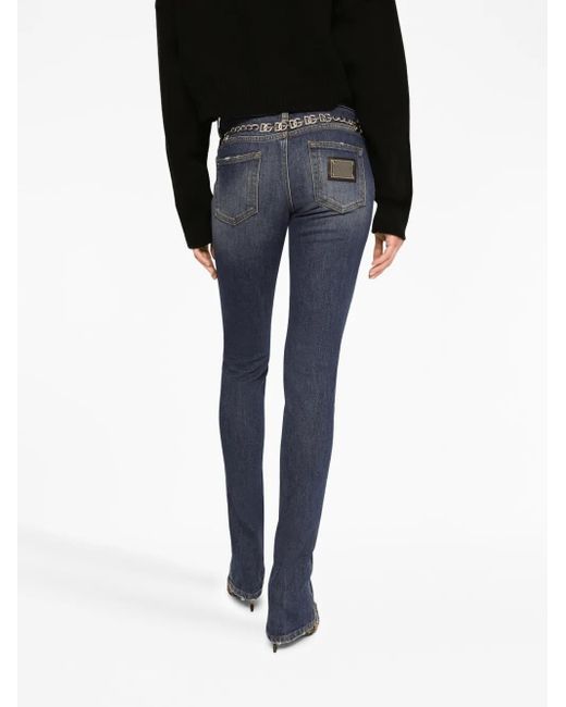 Dolce & Gabbana Blue Mid-Rise Slim-Fit Jeans