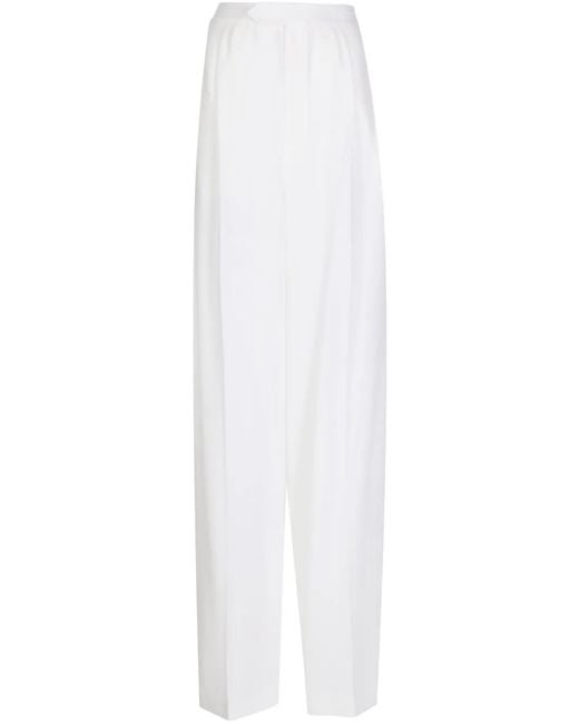 Anouki White Wool Wide-Leg Trousers