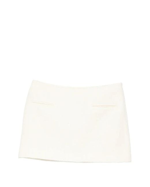 A.M.G White Welt-Pockets Mini Skirt