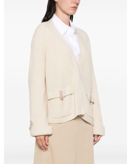 Leather trim cardigan 2025