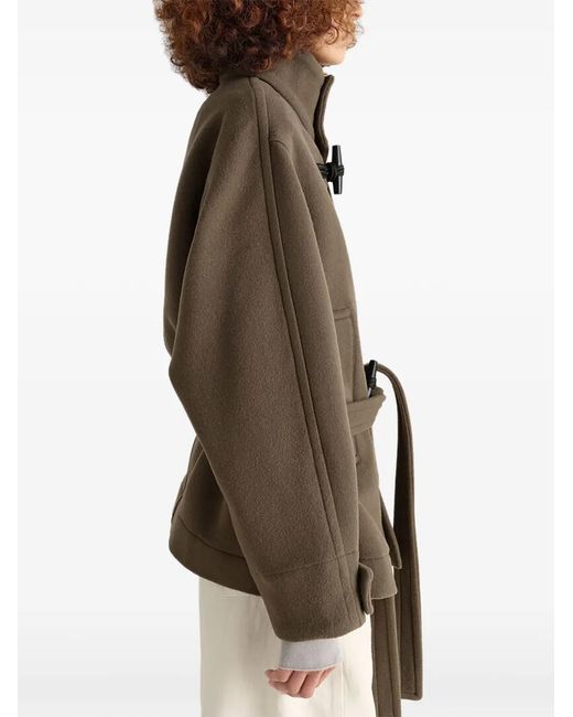 Lemaire Brown Toggle-Fastening Belted Duffle Coat
