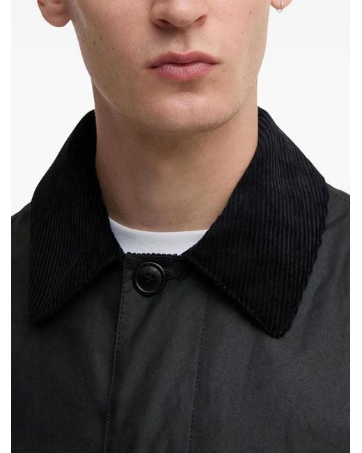 Baracuta Black X Barbour Corduroy-Collar Coat for men