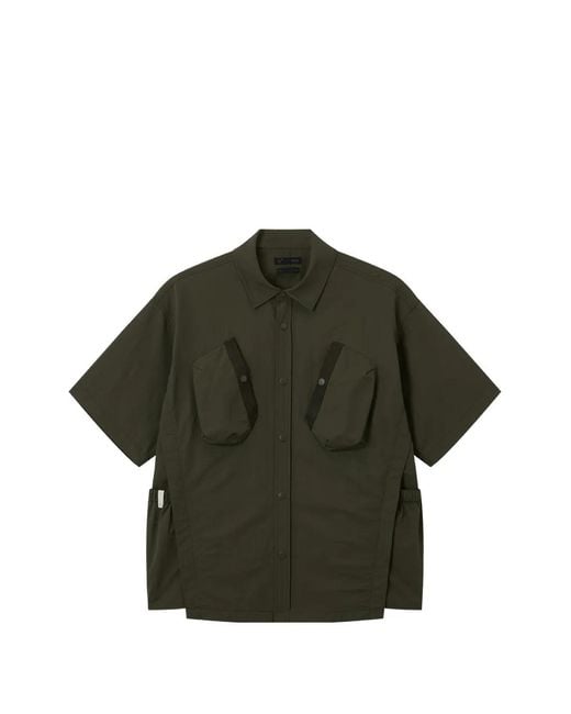 FIVE CM Green Short-Sleeve Button Shirt for men