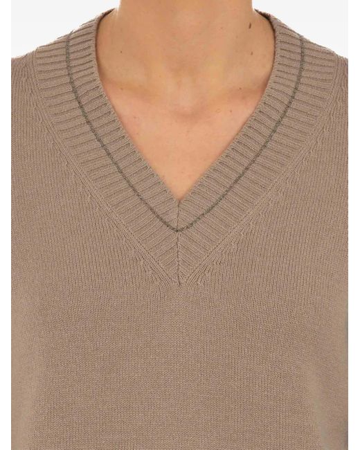 Le Tricot Perugia Vネック セーター Natural