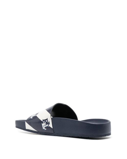Ralph Lauren White Audrina Logo-print Slides