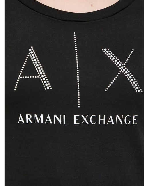 ARMANI EXCHANGE Black Logo-Print T-Shirt