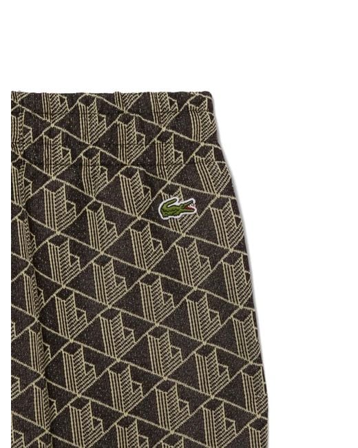 Lacoste Gray Side-Stripe Monogram Track Pants