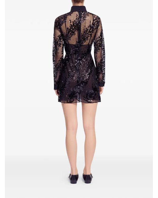 Elie Saab Black Long-Sleeve Mini Dress