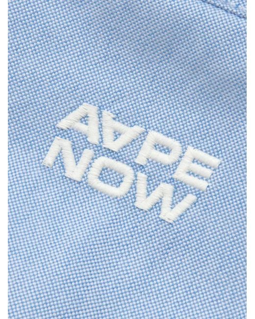 Aape By A Bathing Ape Blue Chemise Boutonnée À Patch Logo for men