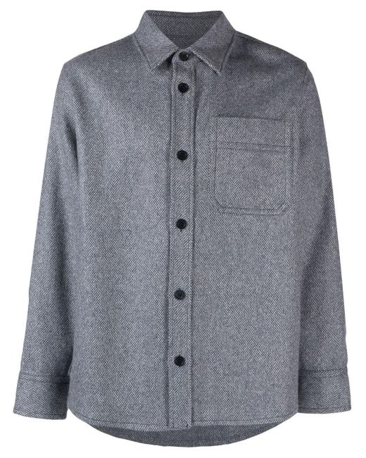 A.P.C. Basile Long-sleeve Shirt in Blue for Men | Lyst