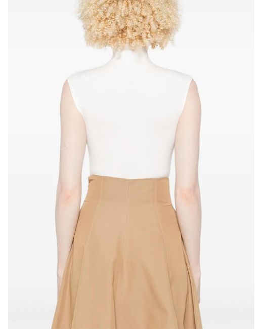 Wardrobe NYC White X Rhw High-Neck Sleeveless Bodysuit