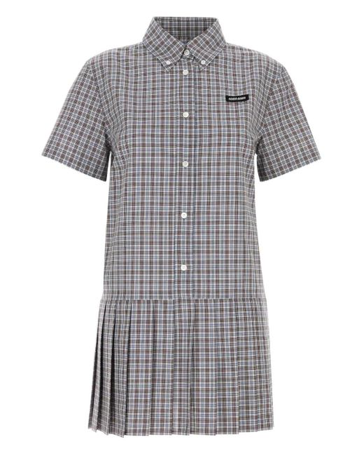 Chemisier Corto A Quadri di Miu Miu in Gray