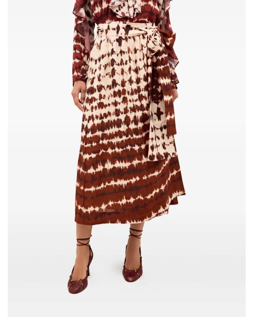 Jupe Portefeuille Estine À Motif Tie Dye Marie Oliver en coloris Red