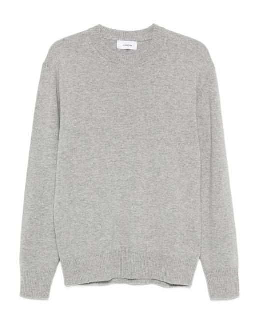 Lardini Gray Ribbed Crew-Neck Sweater for men