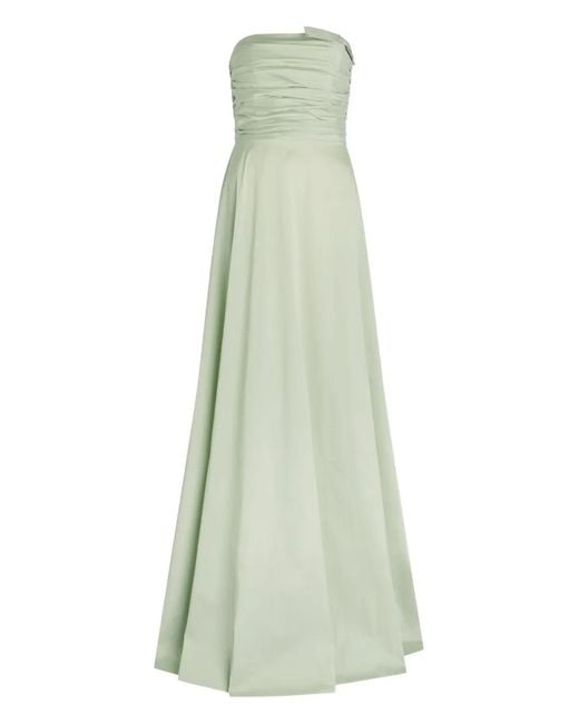 BERNADETTE Green Lucina Ruched Strapless Dress