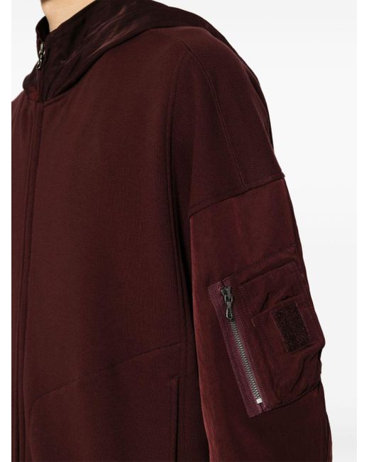 Julius Red Zip-up Hooded Coat for men