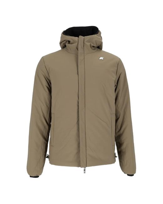 K-Way Black Reversible Hooded Jacket for men