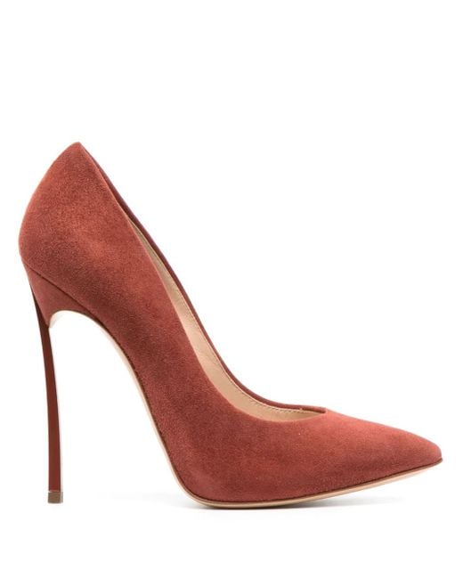 Casadei Pink Blade 120Mm Pointed-Toe Suede Pumps