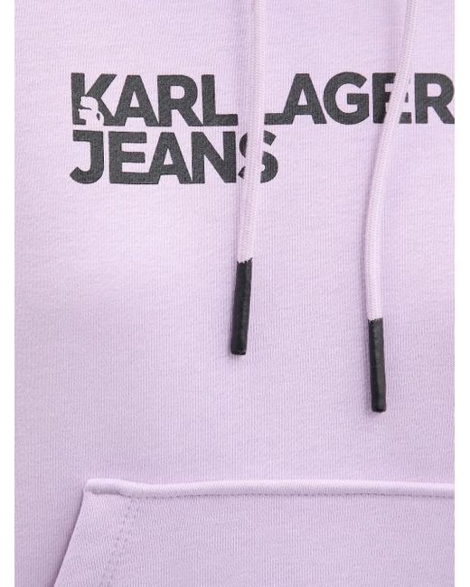 Sudadera con capucha y logo Karl Lagerfeld de color Purple