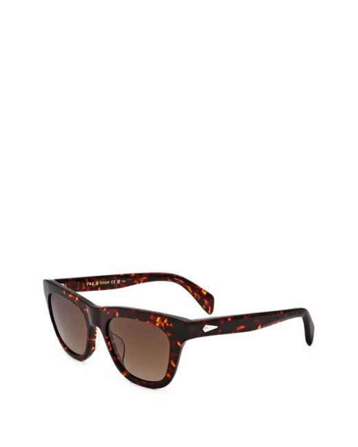 Rag & Bone Brown Tortoiseshell-Effect Square-Frame Sunglasses