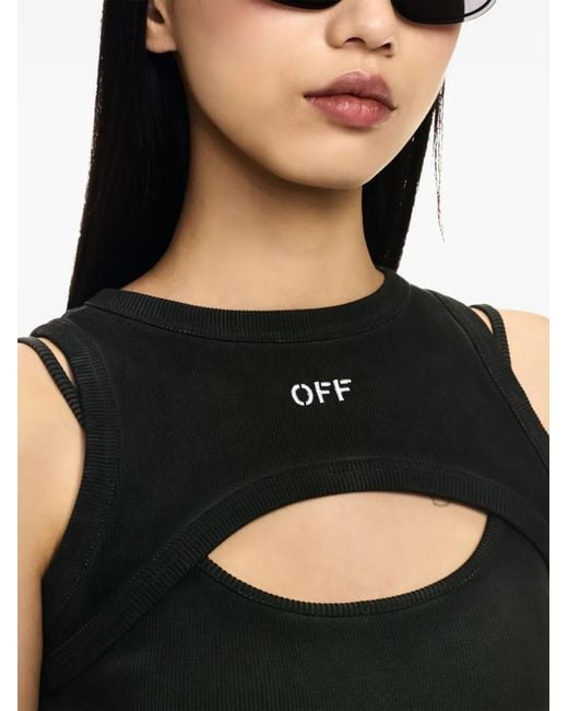 Off-White c/o Virgil Abloh Black Ribbed Cutout Top