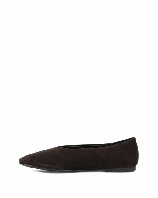 strategia shoes Black Suede Ballet Flats