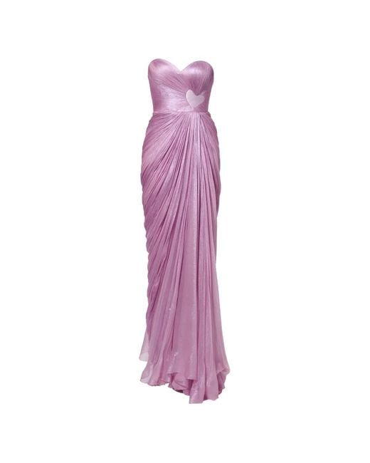 IRIS SERBAN Purple Heart Draped Dress
