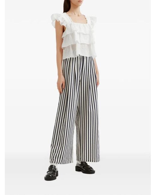 B+ AB White Tiered Ruffled Top