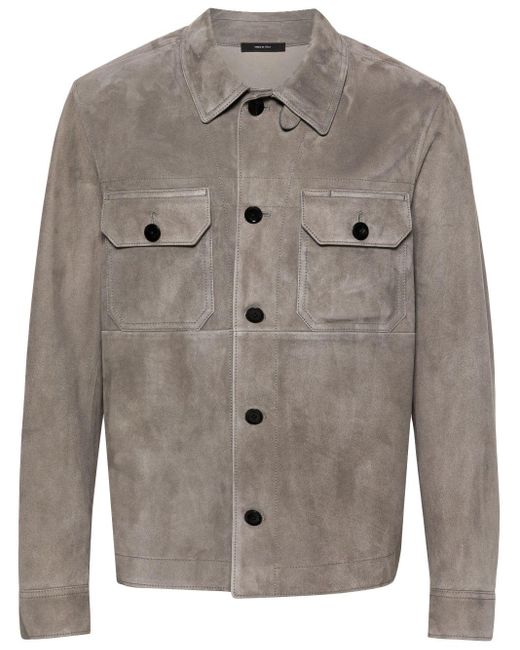 Tom Ford Gray Microsuede Shirt Jacket for men