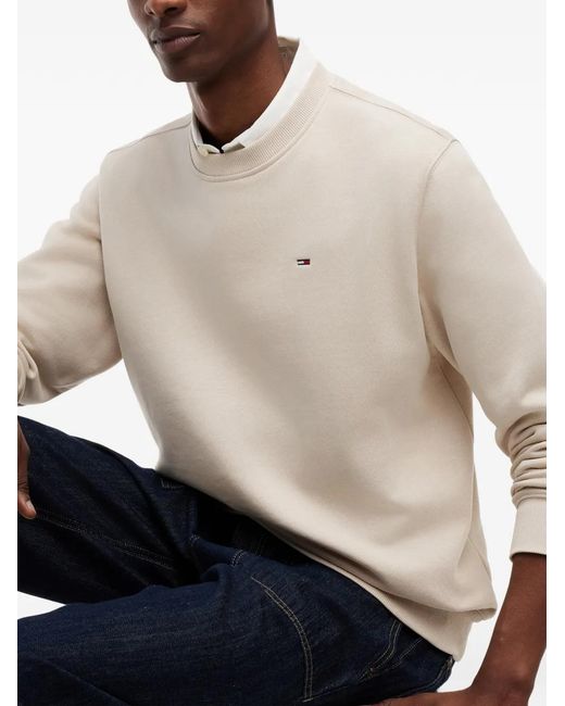 Tommy Hilfiger White Logo-Patch Sweatshirt for men