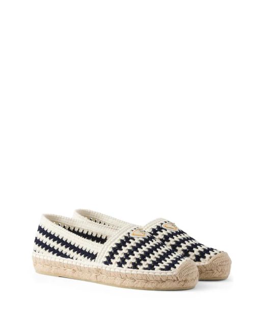 Prada Blue Crochet Espadrilles