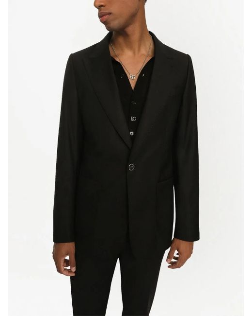 Dolce & Gabbana Black Single-Breasted Blazer Jacket for men