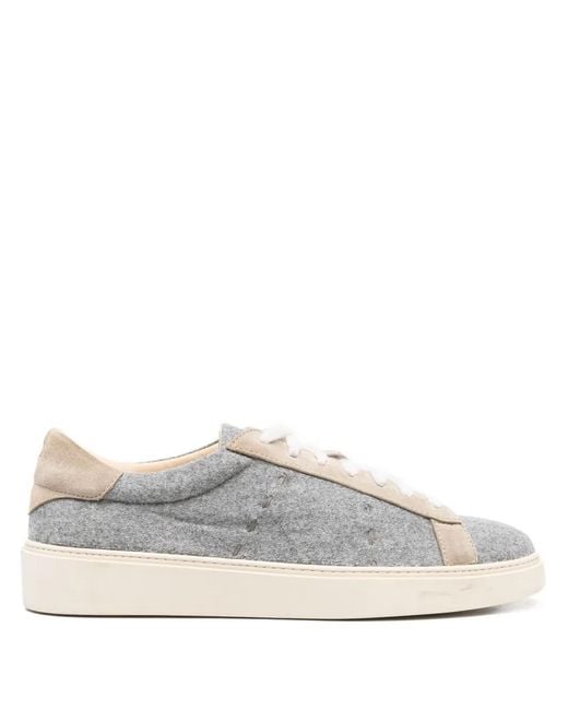 Eleventy White Wool-Blend Trainers for men