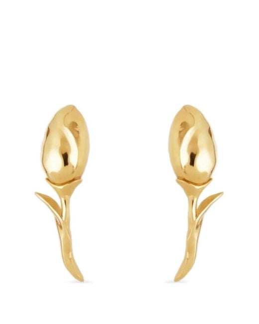 Erdem Metallic Bloom Stud Earrings