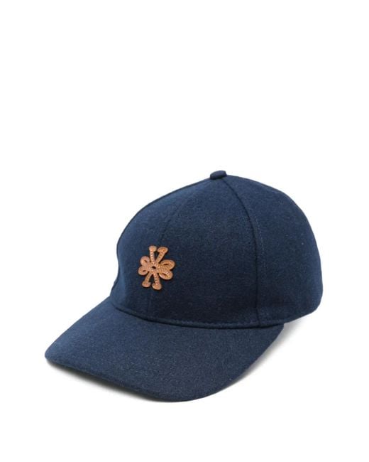Jacob Cohen Blue Logo Embellished Baseball Cap Hat for men