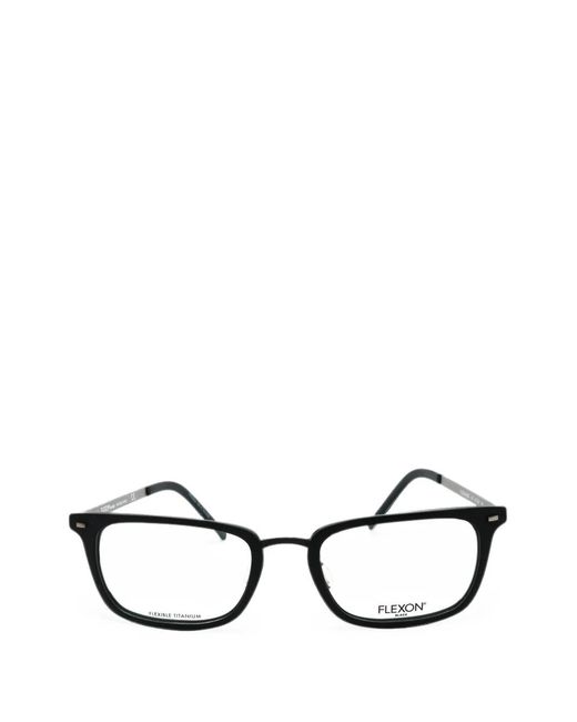 Flexon Black Rectangle-Frame Glasses for men