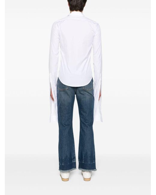 Coperni Katoenen Shirt Met Extra Lange Mouwen in het White