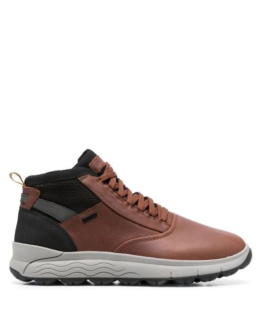 Geox Brown Spherica 4X4 High-Top Sneakers for men