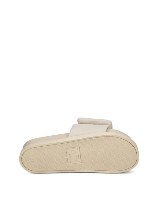ARMANI EXCHANGE White Wattierte Sandalen mit Logo