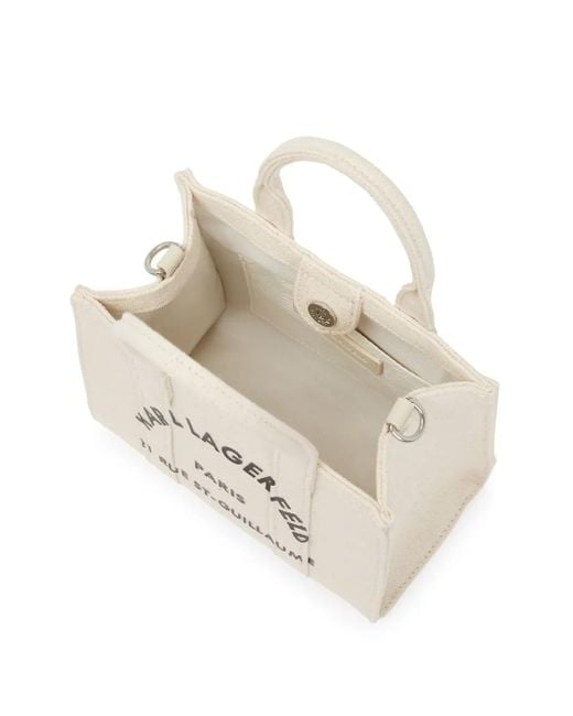 Karl Lagerfeld White Mini Rue St-Guillaume Tote Bag