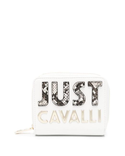 Billetera con letras del logo Just Cavalli de color White