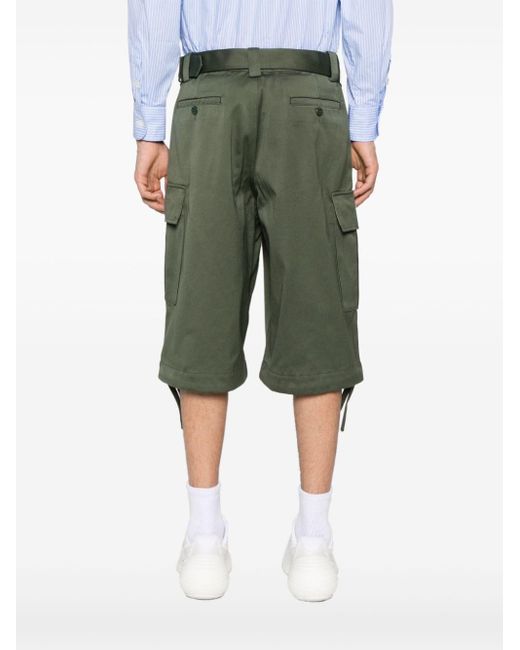 KENZO Green Army Cargo Cotton Shorts for men