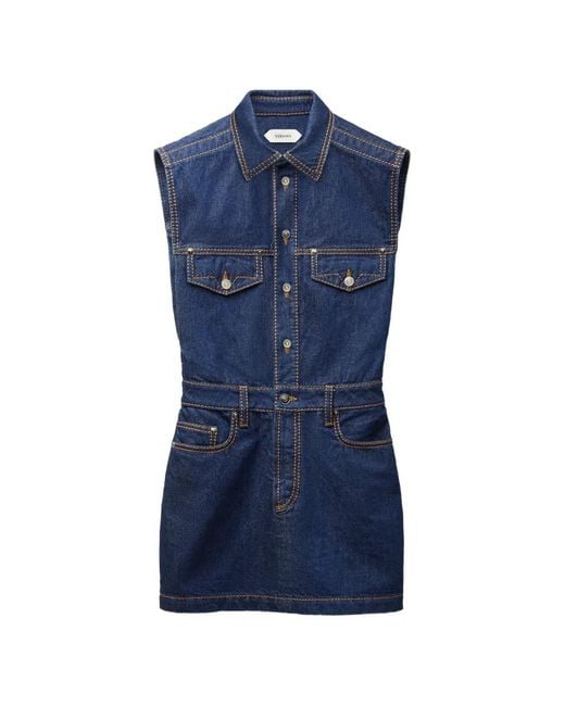 Versace Denim Mini-Jurk in het Blue