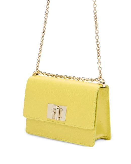 Furla Yellow Sac À Bandoulière Grainé À Logo