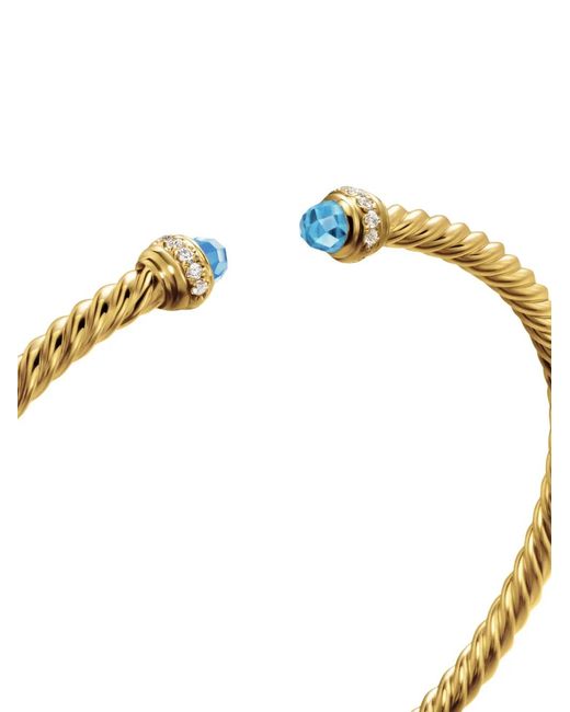 David Yurman Metallic 18Kt Classic Cablespira Diamond Bracelet (3Mm)