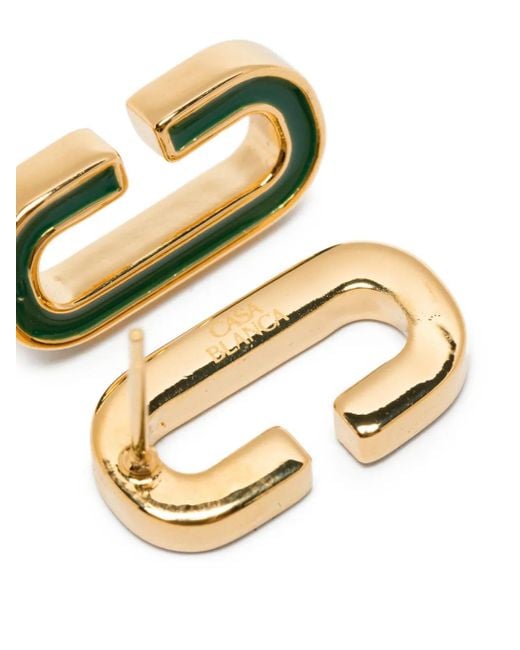 Casablanca Green Enamelled Earrings