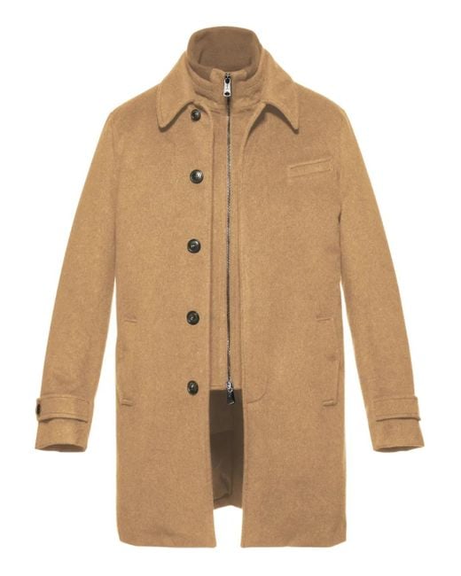 メンズ Norwegian Wool Euro ボタン コート Natural