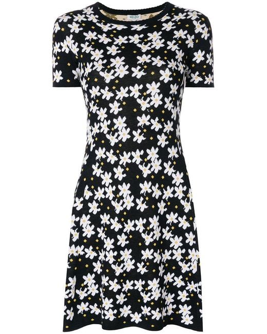 KENZO Black Kleid mit Margeriten-Print