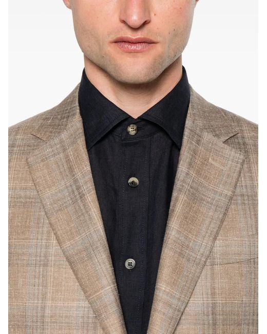 Canali Natural Checked Blazer for men
