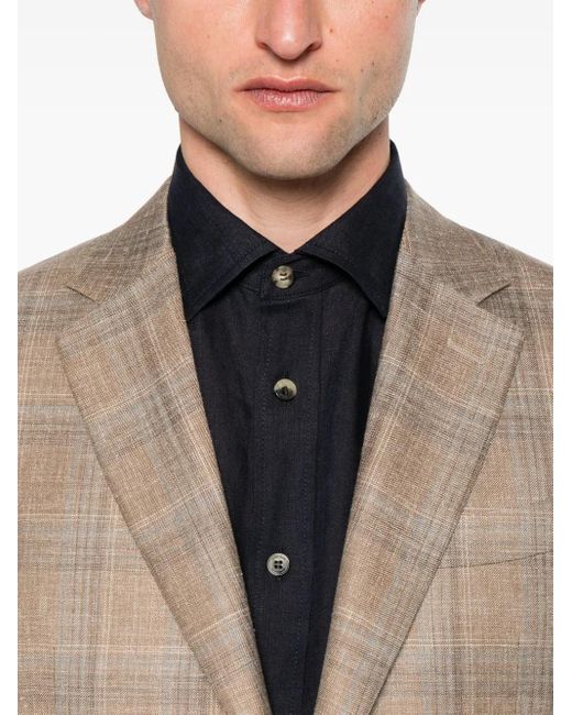 Canali Geruite Blazer in het Natural voor heren